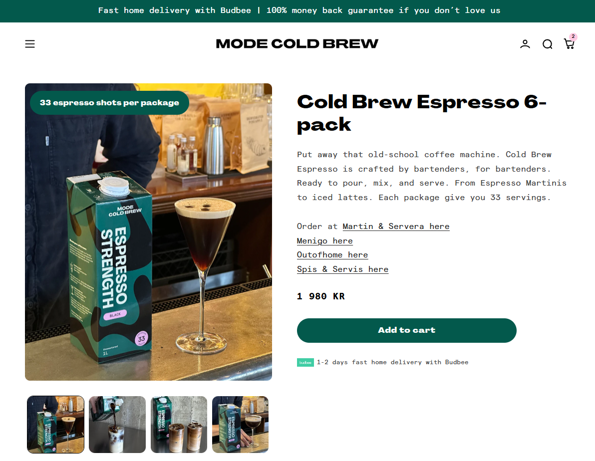Mode Cold Brew Screen