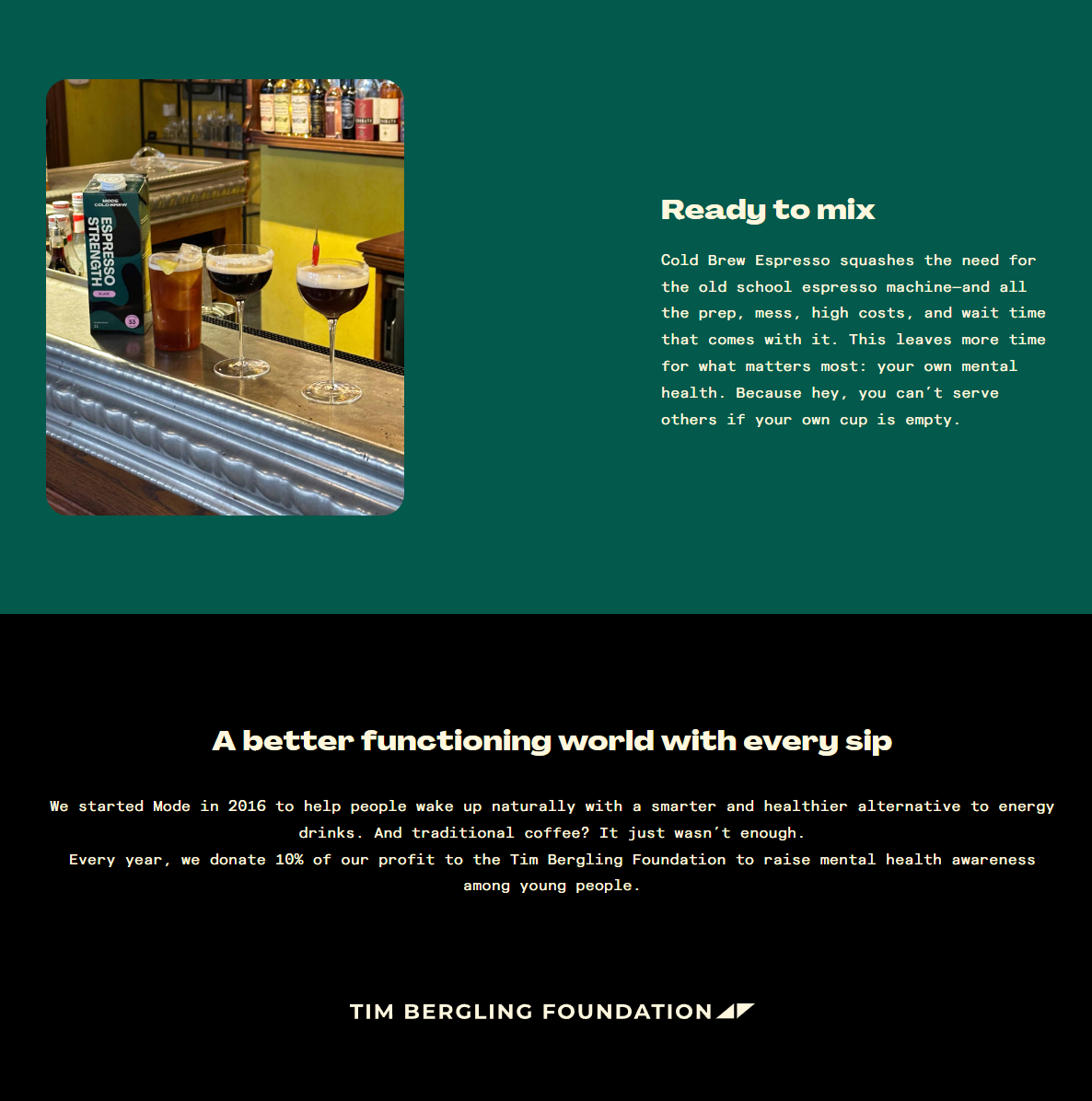 Mode Cold Brew Screen